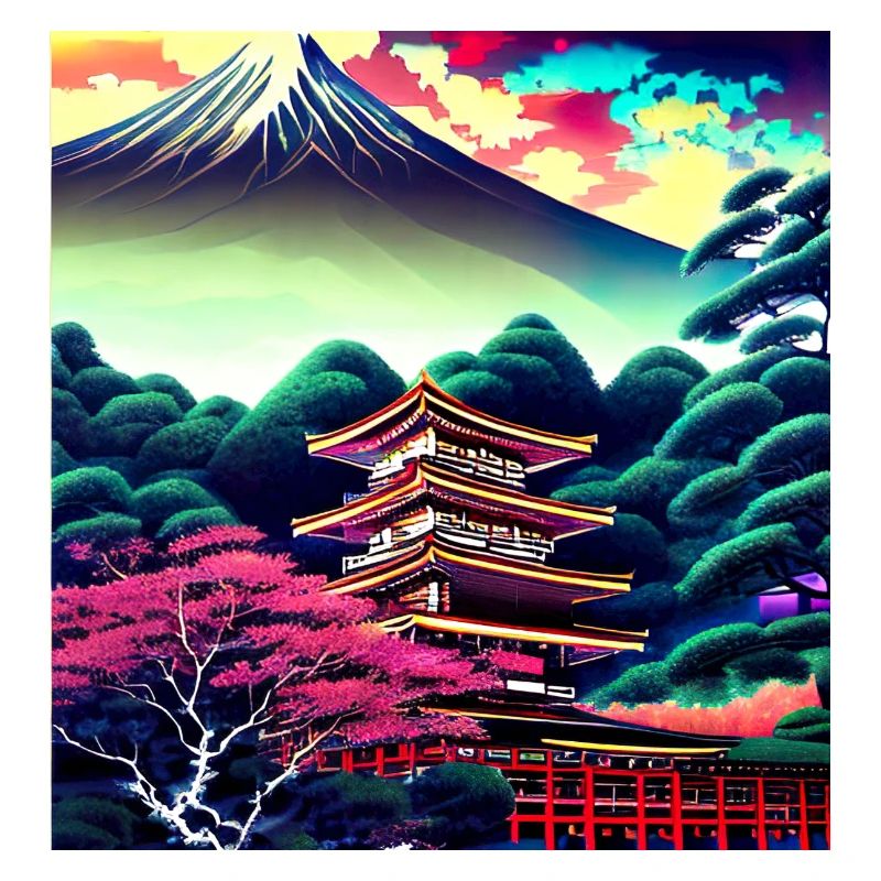 Image de style anime japonais dans le style ukiyo-e
