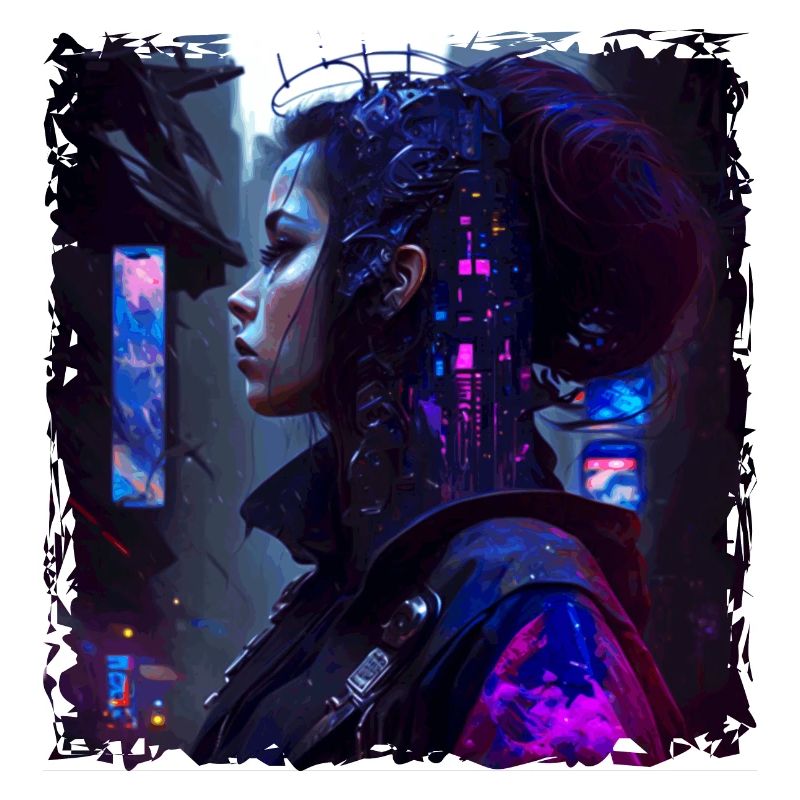 Sci-Fi Cyber Soldier Connected to Network