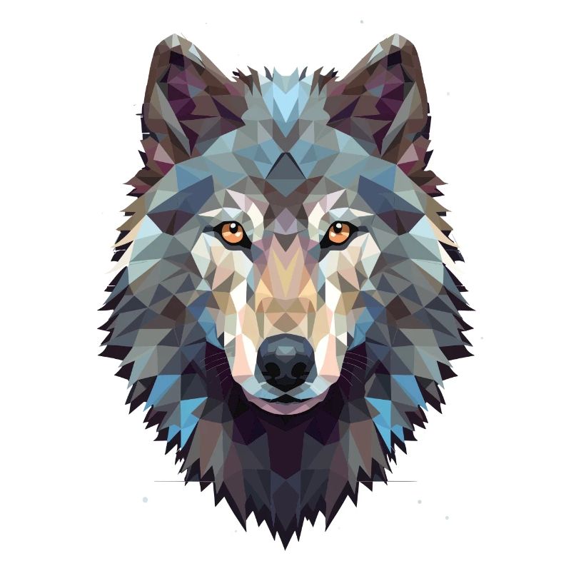 Geometrischer Wolfkopf Polygonal