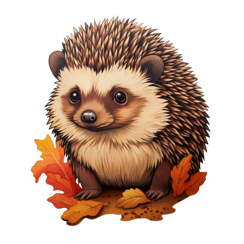 Igel mit Blättern