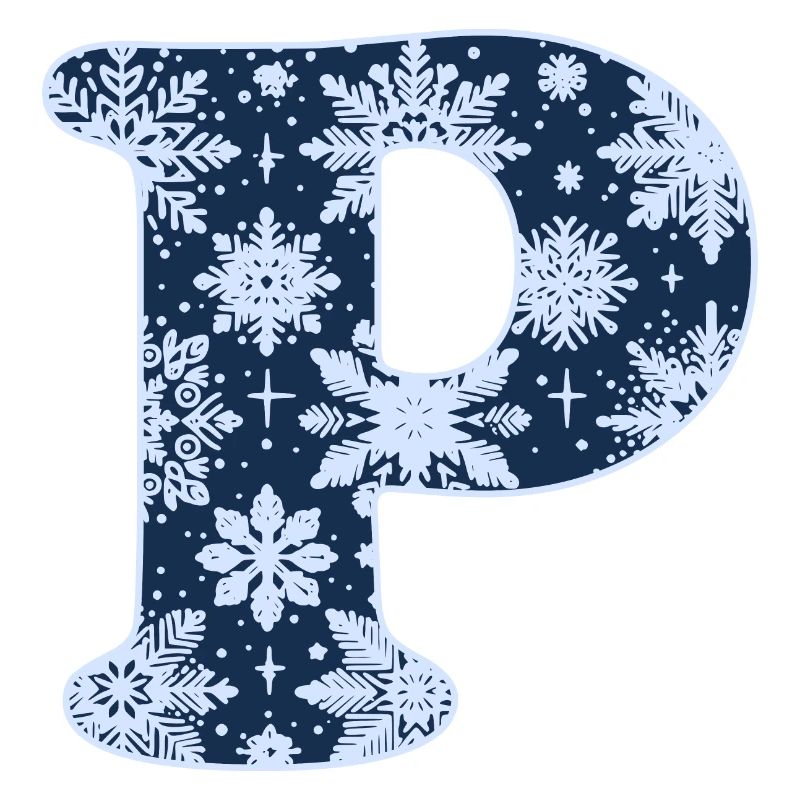 Buchstabe P Schneeflocken