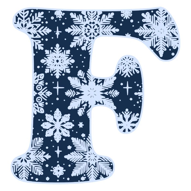 Buchstabe F Schneeflocken