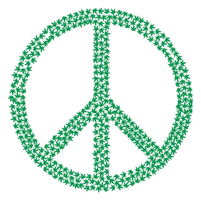 Peace Zeichen Hanfblätter Geschenk Geschenkidee