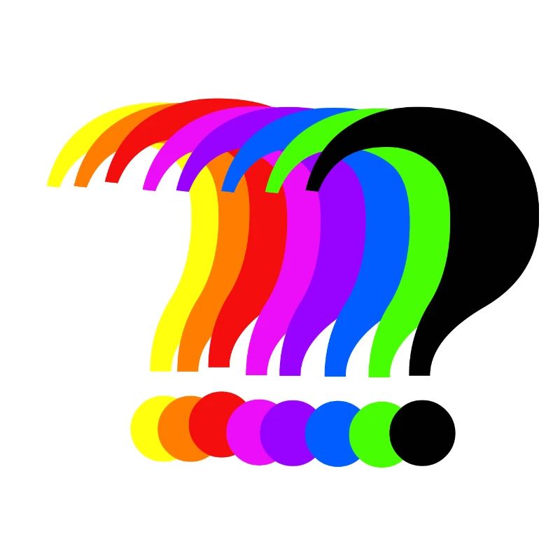 Point d’interrogation coloré Rainbow Colors Idée cadeau