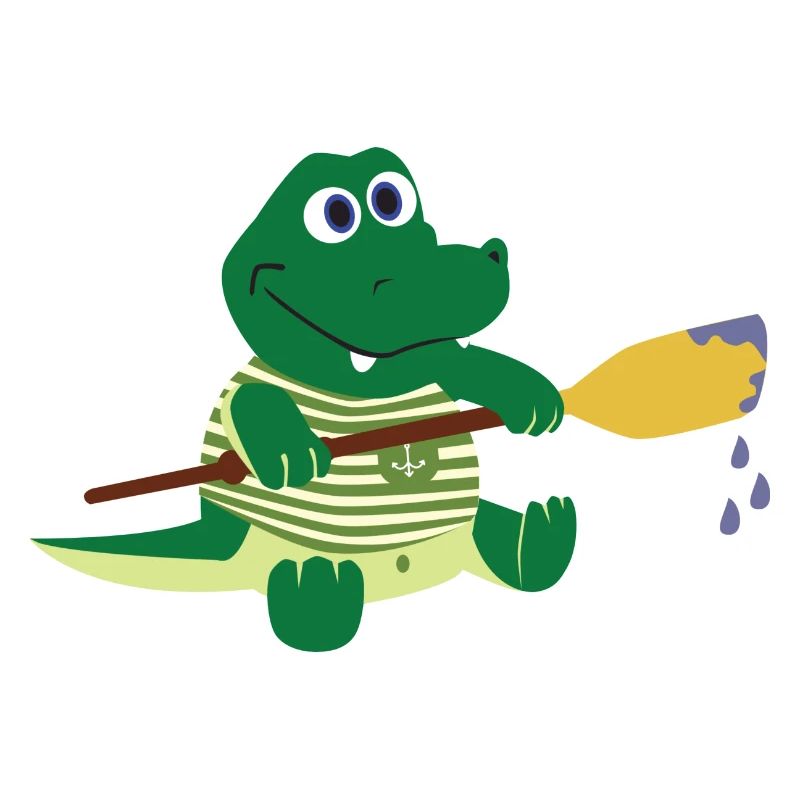 Krokodil mit Paddel