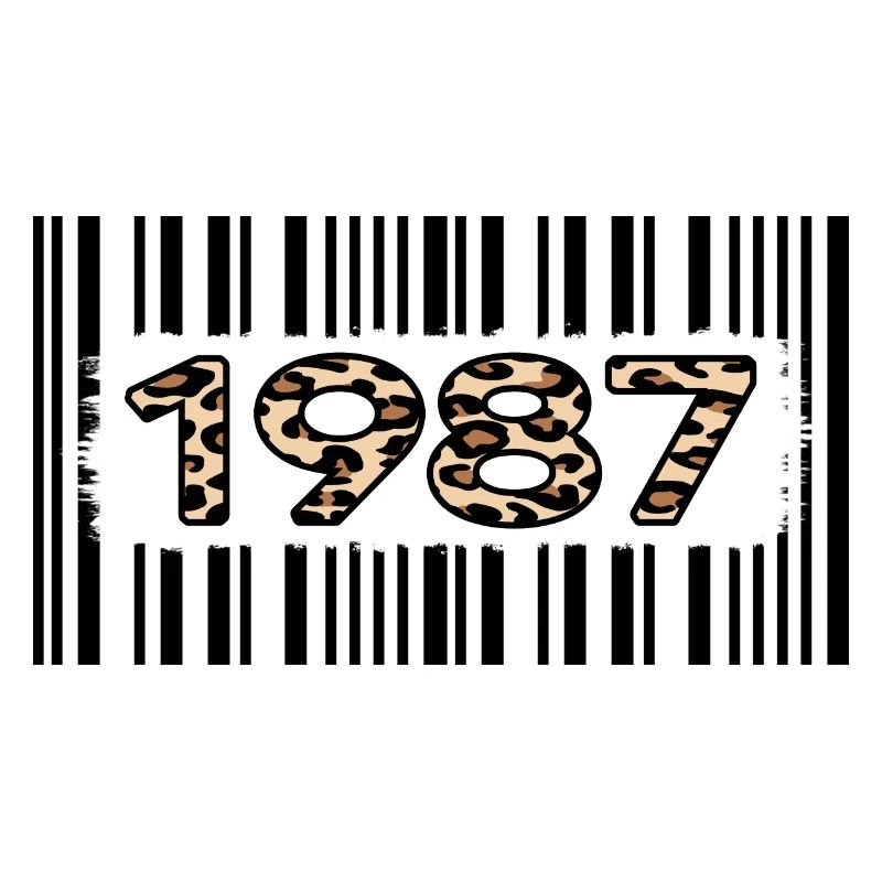 1987 anniversaire 35 ans anniversaire code à barres léopard