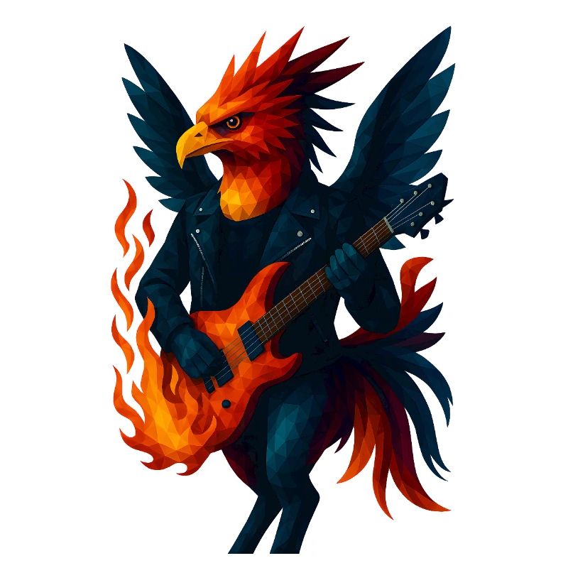 WPAP Style Animals - Guitariste Phoenix