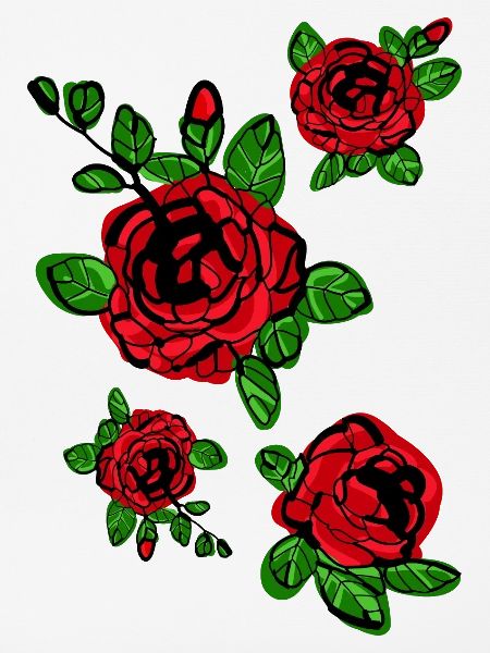 Rote Rosen blühen