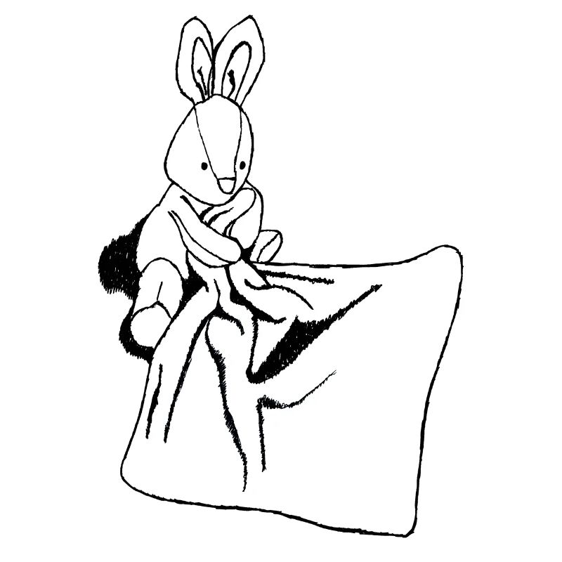 Hase mit Kuscheldecke
