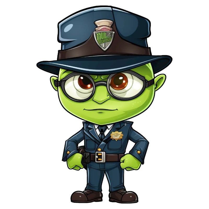 Heuschrecken Polizist