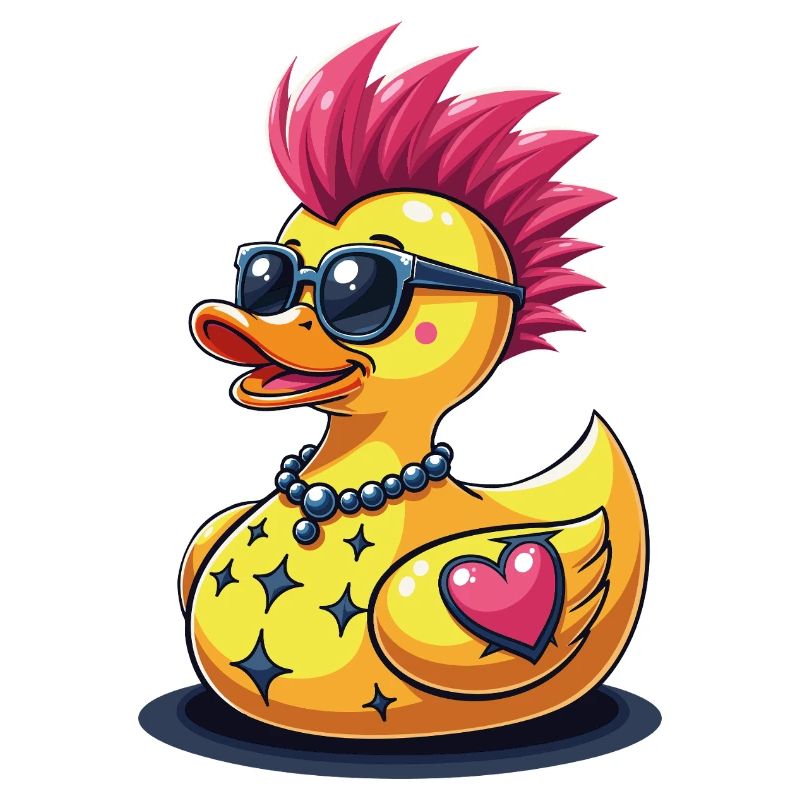 Coole Punk-Ente mit Herz
