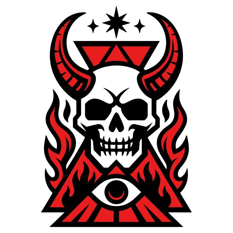 Okkult Skull Graphic Art