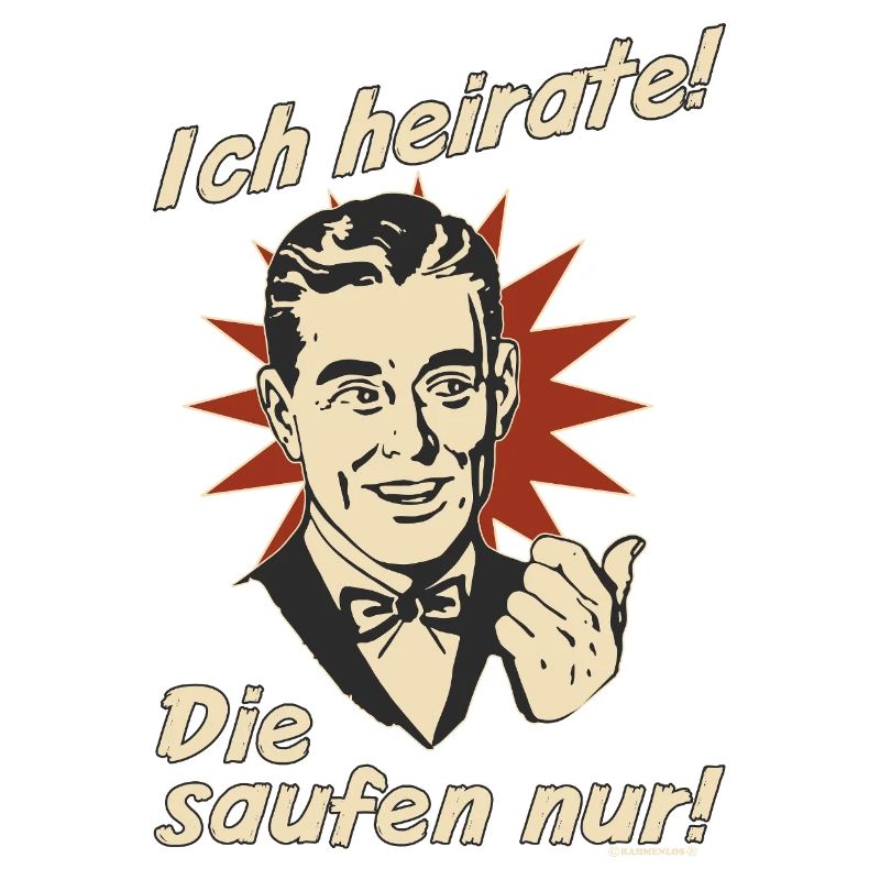 Retro-Eheversprechen mit Trinkmotiv