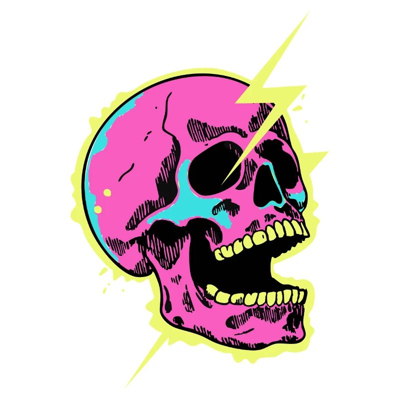 Neon-Schädel-Blitzausbruch