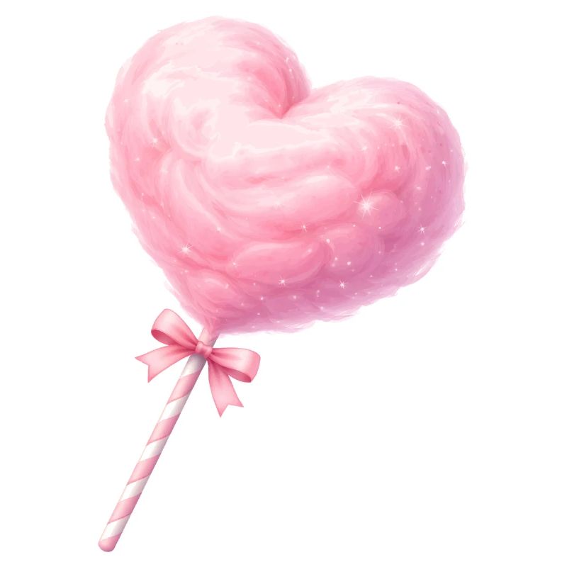 Rosa Zuckerwatte Herz Illustration