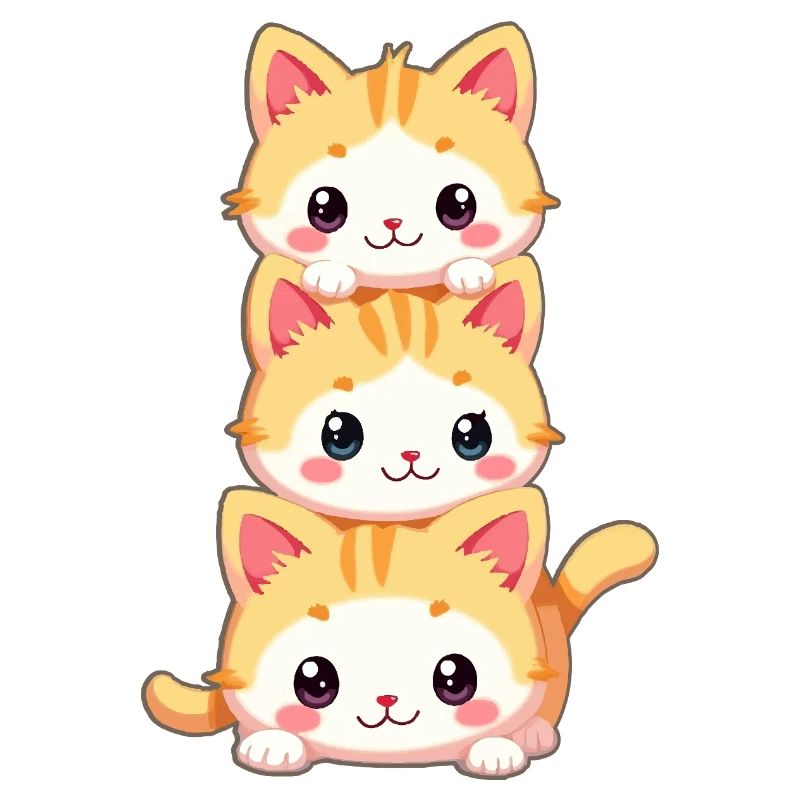 Gestapeltes Kätzchen-Trio