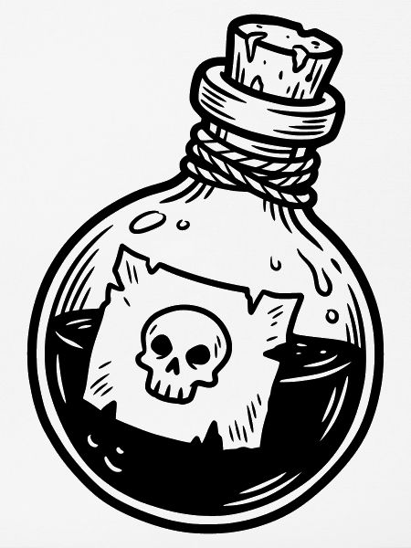 Giftflasche mit Totenkopf