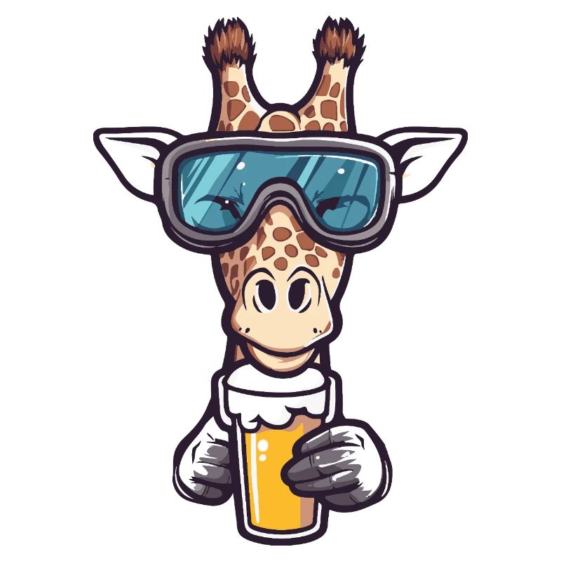 Giraffe Apres Ski Bier Comic