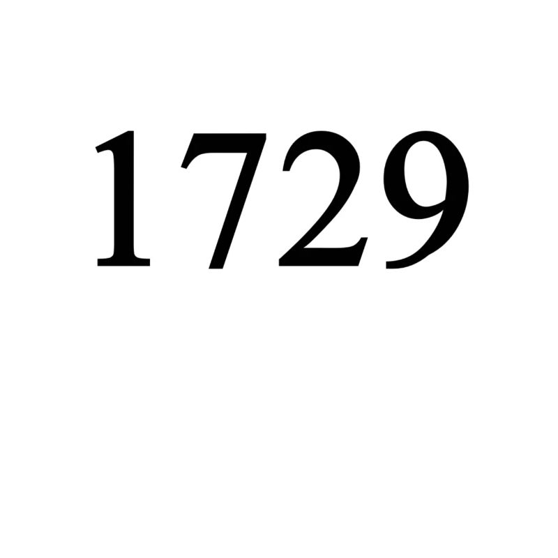 1729 math mathematician Hardy Ramanujan number nerd
