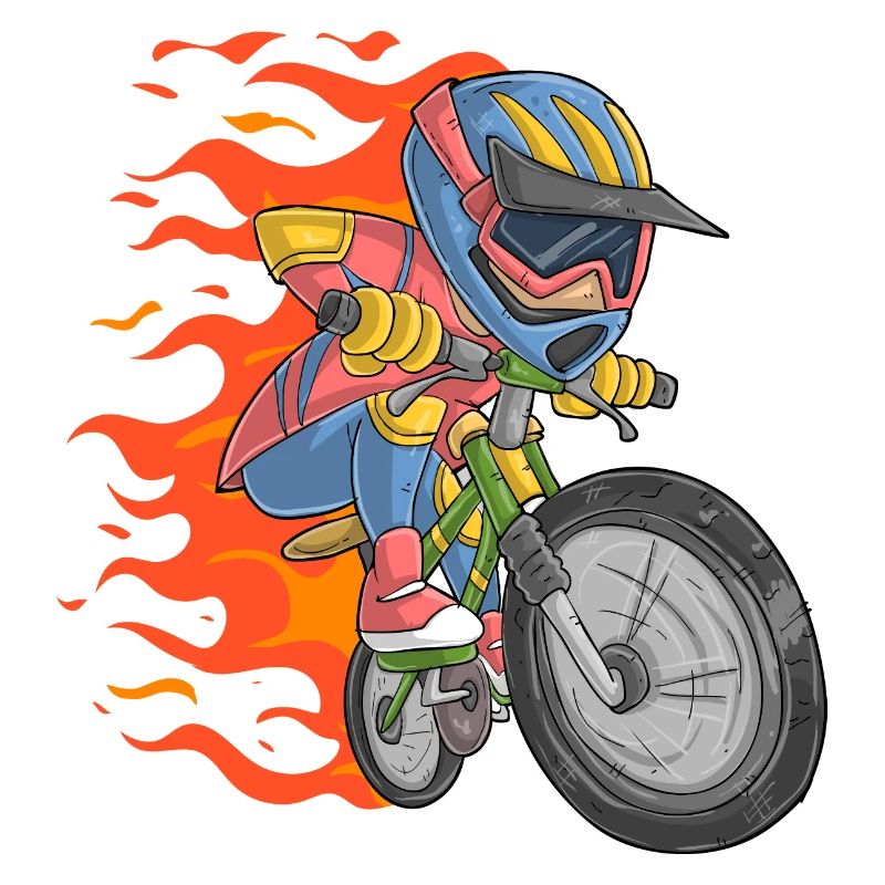 Biker mit Flammen