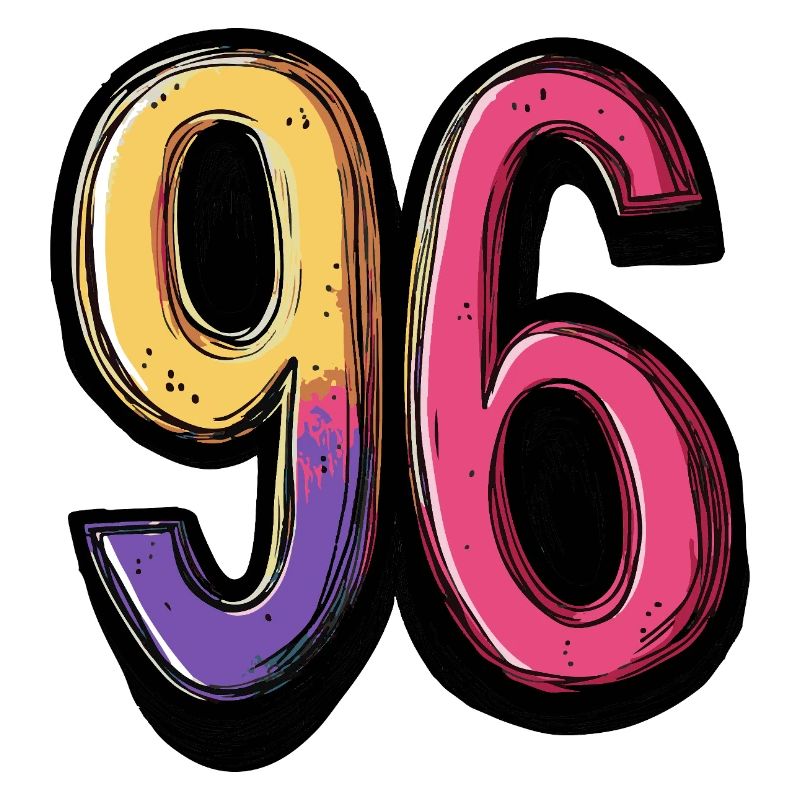 96 Zahl Bunt