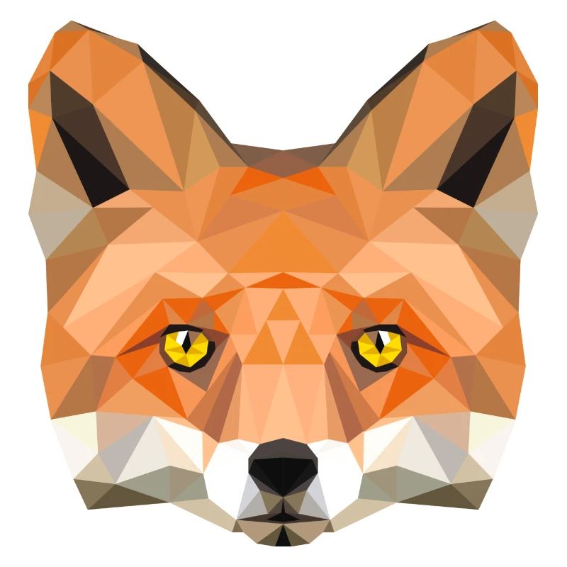 Fuchs Kopf Poly Füchsin fox Illustration low poly