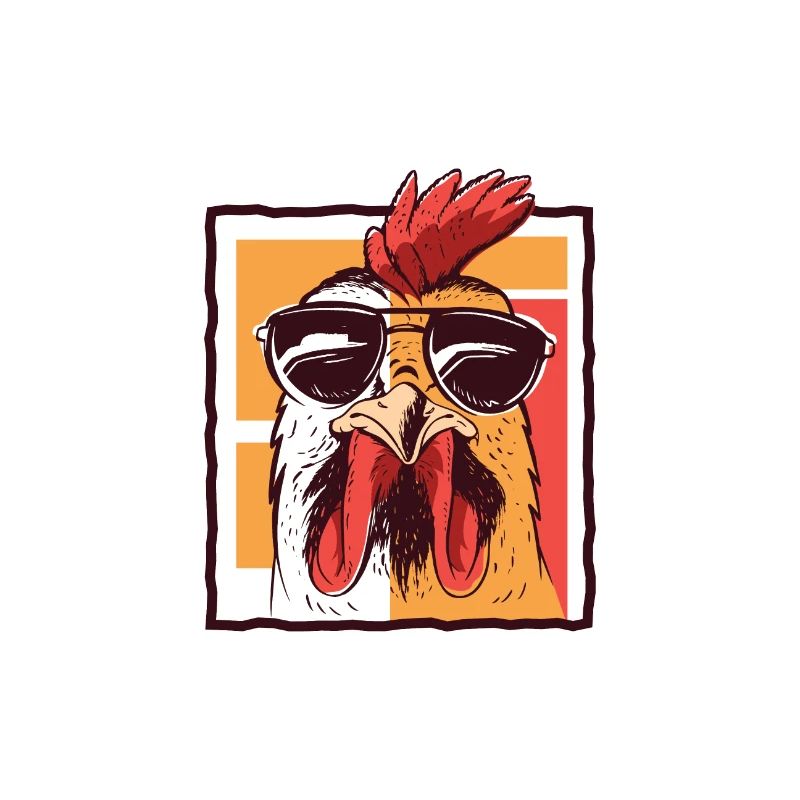 Hahn mit Sonnenbrille