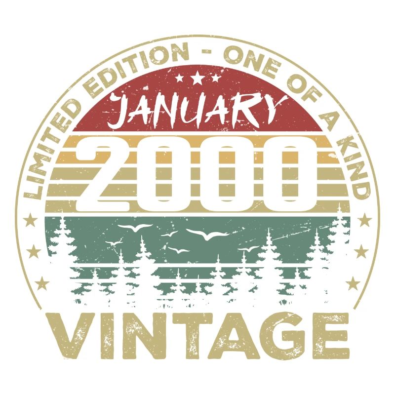 Vintage Janvier 2000 Anniversaire Janvier 2000