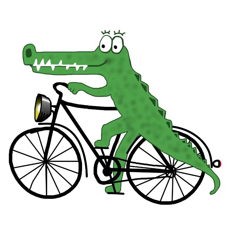 Crocodile avec un vélo