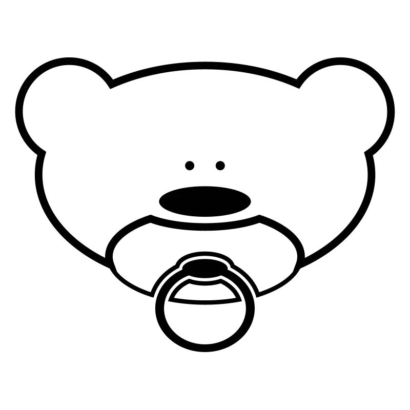 Funny teddy bear with pacifier