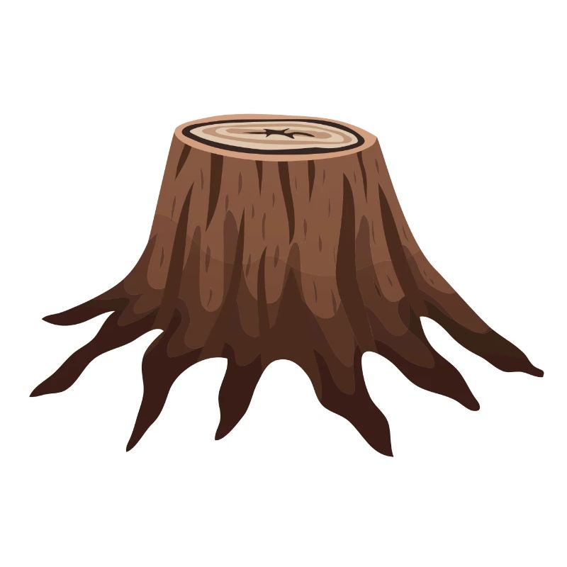Stämmiger Baumstumpf braun