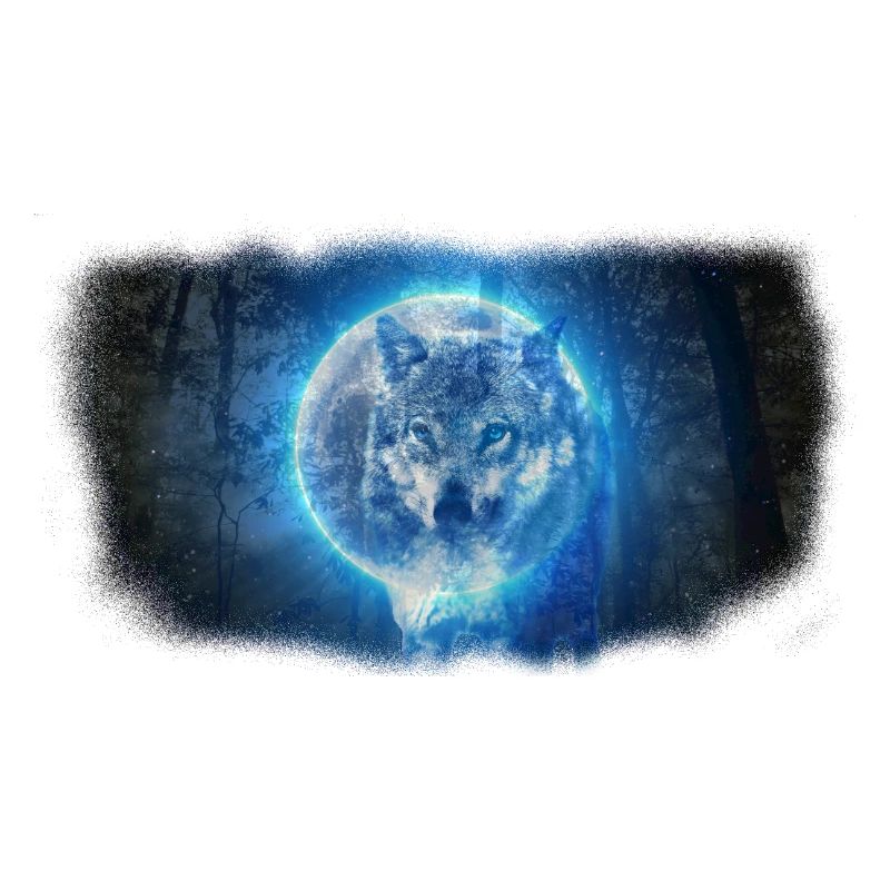 Wolf im Vollmond