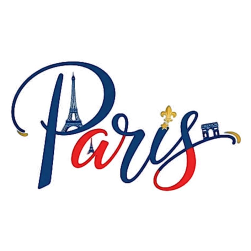 Paris Skyline Neon Schriftzug