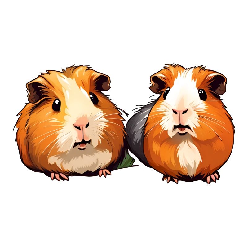 Illustration d’autocollant de cochon d’Inde mignon - Cochons d’Inde