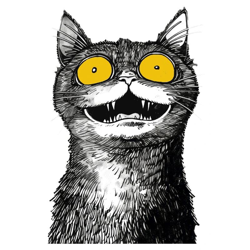 Schwarz-weiße Nashornkatze