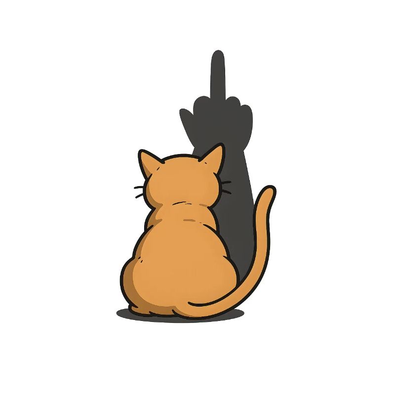 Katze Mittelfinger Schatten