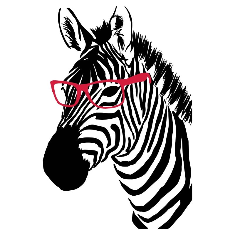 Zebra mit Brille
