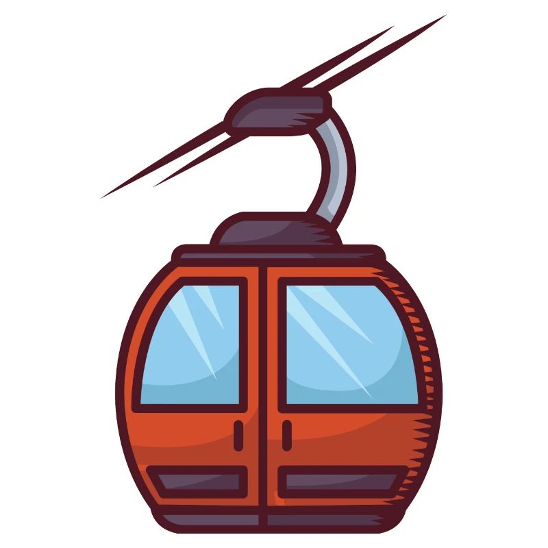 Faszinierende Seilbahn-Illustration