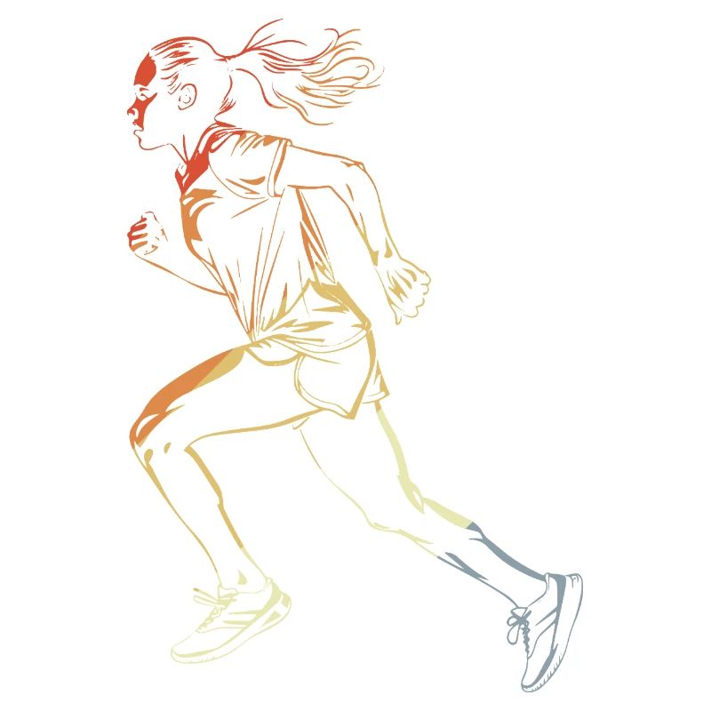 Runner Drawing Retro Style