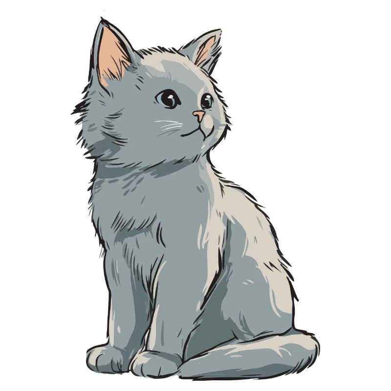 Graues Samtkätzchen Illustration