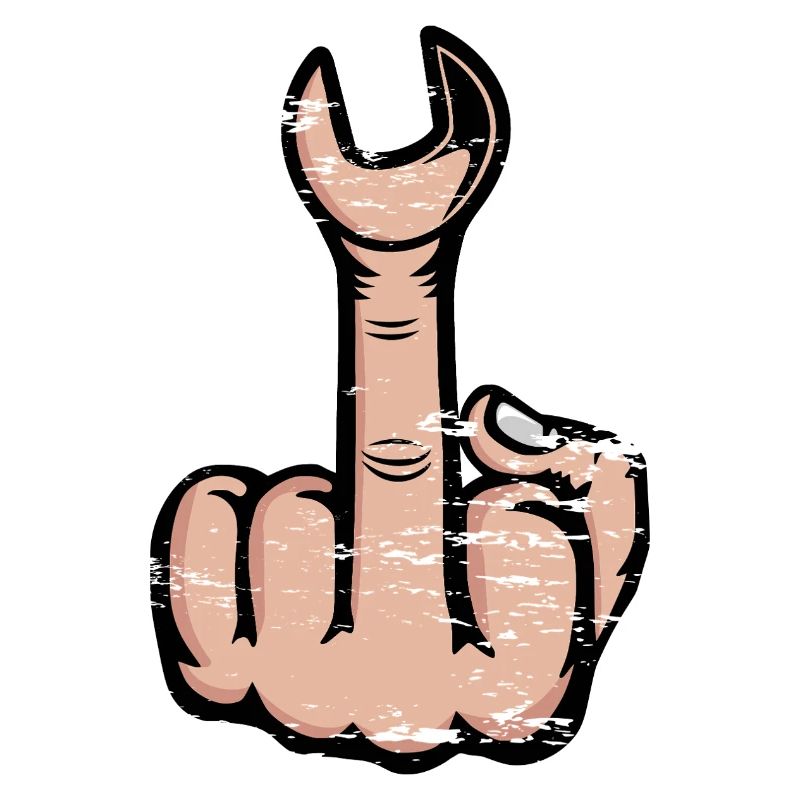 Mittelfinger Stinkefinger Schraubschlüssel 
