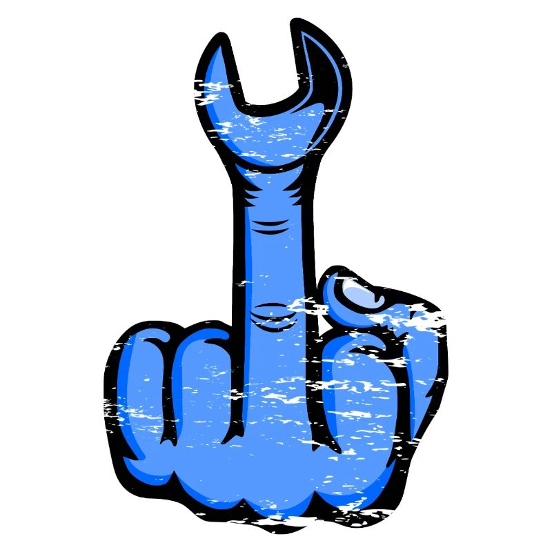 Mittelfinger Stinkefinger Schraubschlüssel Design