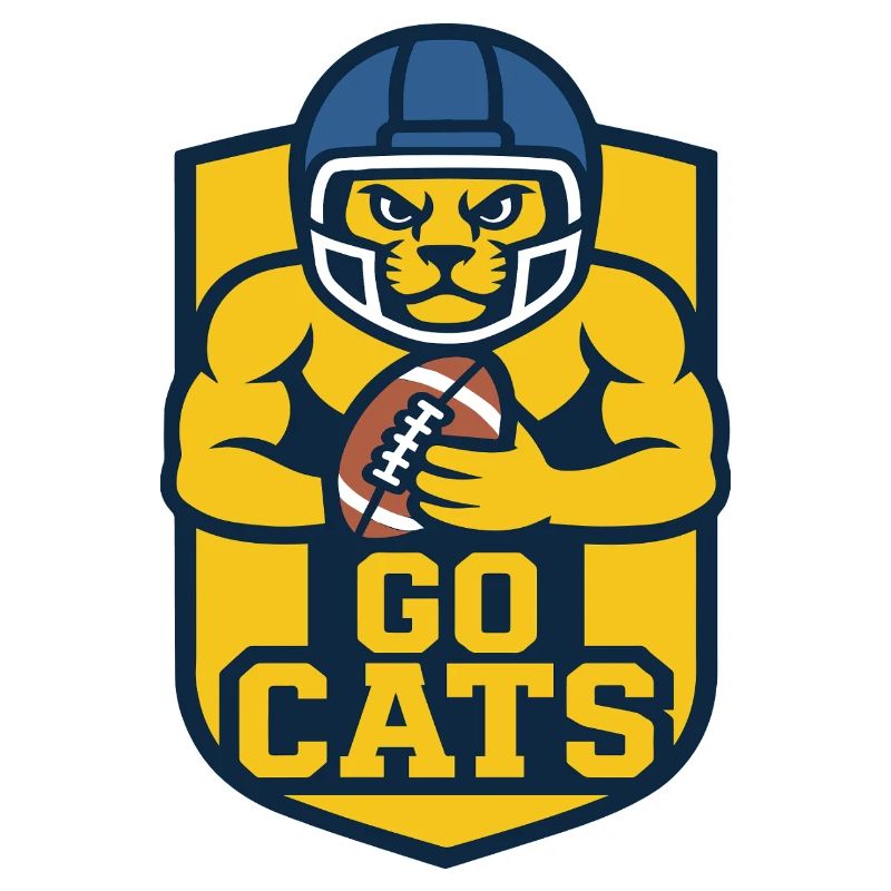 Go Cats Fußballhelm-Maskottchen-Design