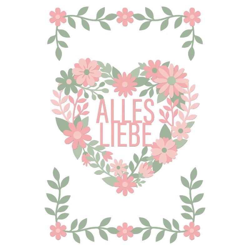 Alles Liebe Blumen Herz