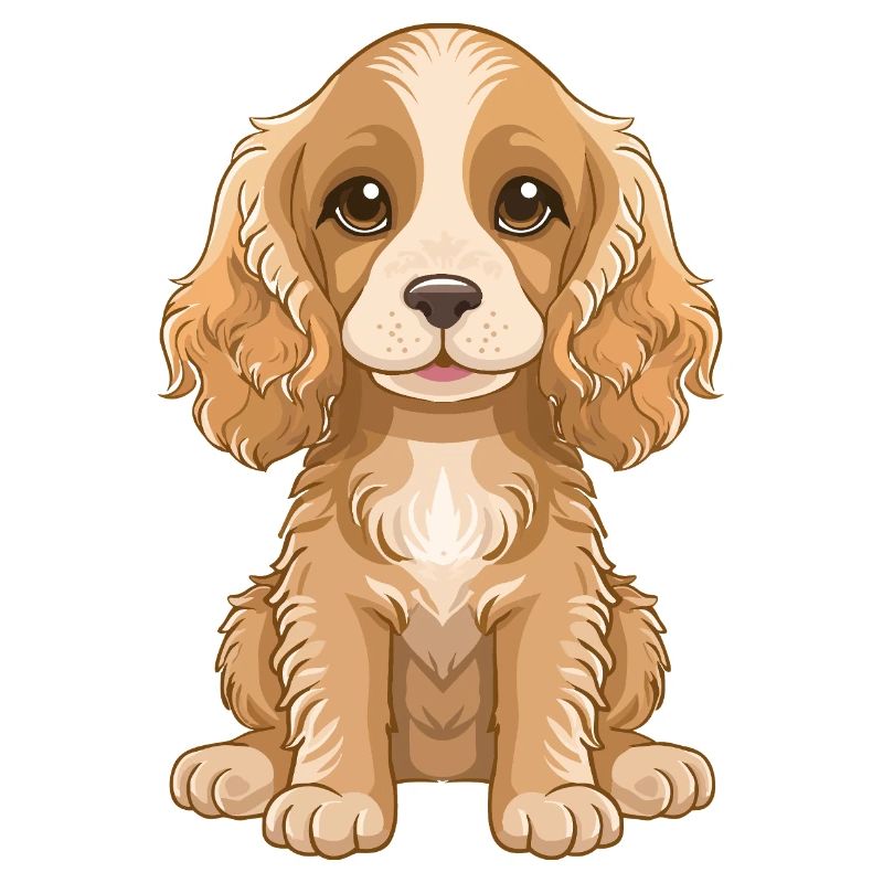 Süßer Cocker Spaniel-Welpe Cartoon