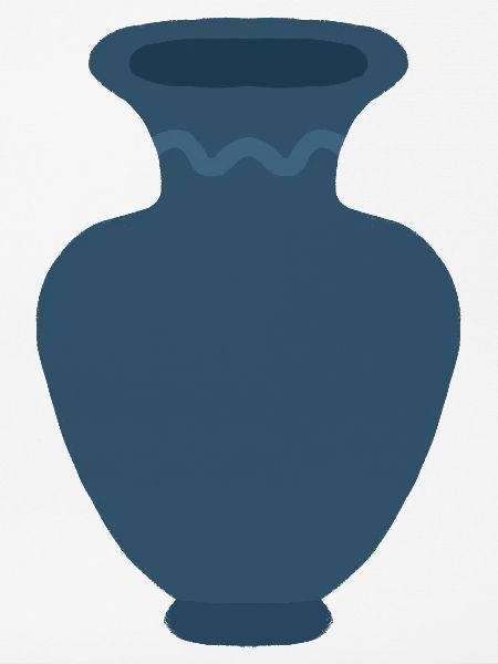 Azure Vase Silhouette Art