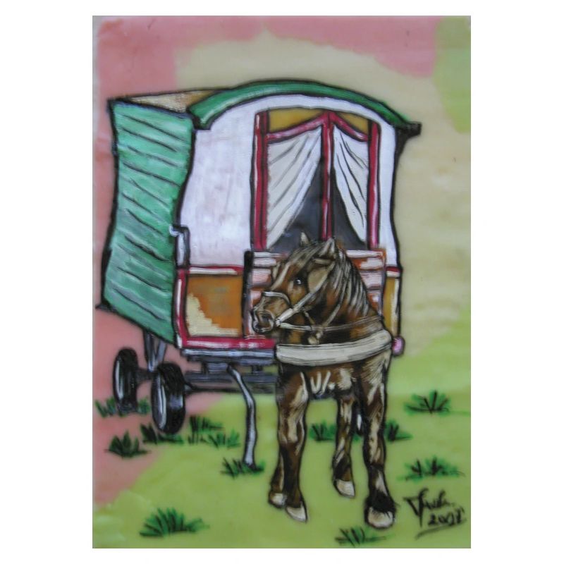 Pferd im Wohnwagen
