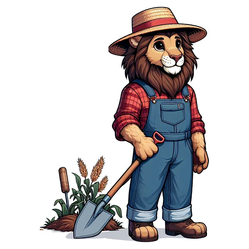 Cute Lion Farmer