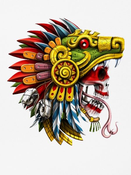 Aztekischer Schlangenschädel-Krieger