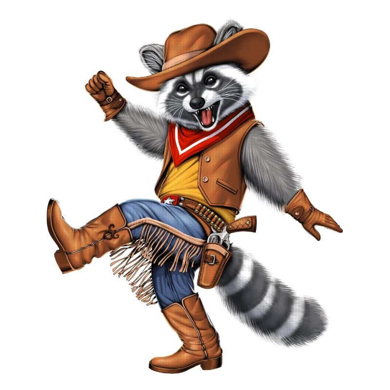 Waschbär Cowboy